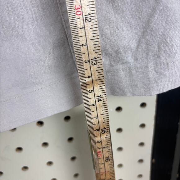 Urban Outfitters A-Line Mini Skirt Linen Blend Neutral Zip Front- M - Picture 6 of 6